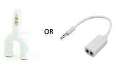 3.5mm Y Splitter 1 Male to 2 Female Headphone Audio Adapter Cable