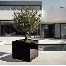 40x40x40 cm Black High Quality Fibreglass Planter Garden Plant Pot HAND MADE UK