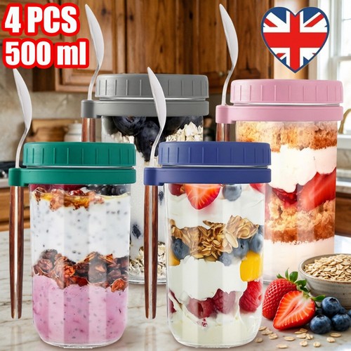 Overnight oats jars with - overnight,