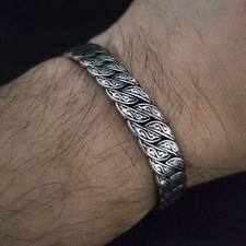 Mens Handmade 14K White Gold