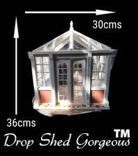 12th scale VINTAGE Dolls House Conservatory, Restored, Painted & Glazed Diorama
