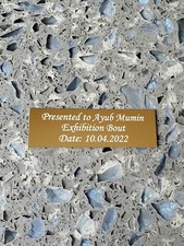 Engraved Trophy Plate Plaque Gold & Silver- Self Adhesive - All Sizes