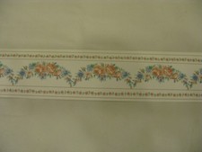 10m Vintage Wallpaper Border White Pink Floral Pattern No 7062 58mm Width #W23