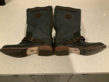 Caterpillar Corrine Ladies Boots Riding Style Black Leather With Straps UK5 Wide