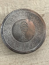 Vintage Catholic Pyx Host Container Chalice IHS Communion Box Italy Religious