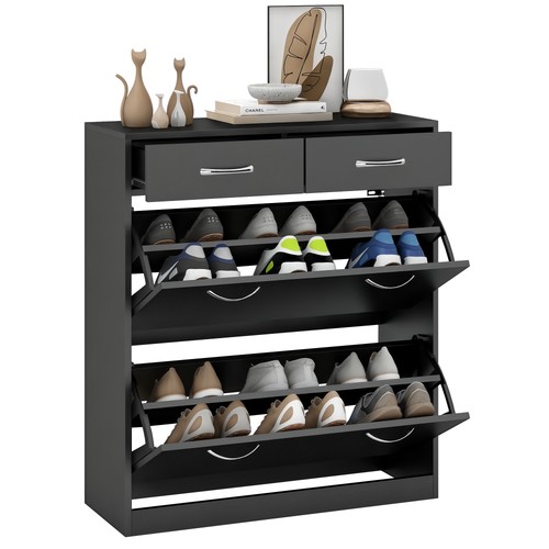 Homcom slim shoe - cabinet, with
