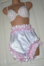 ANT B 15x - High shine frilly double satin granny pants, BN, sissy knickers