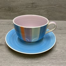 Whittard of Chelsea Multicoloured Stripes Large Jumbo Breakfast Cup & Saucer
