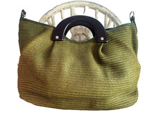 RAFFIA handwoven Green Tote