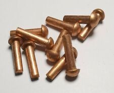 3/32" dia x 3/8" long solid copper Round head rivets