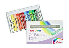 Pentel Arts Oil Pastels, Mixed Colours PHN4-12 (Pack of 12)