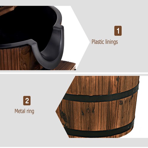 Wooden barrel fountain - barrel, 2