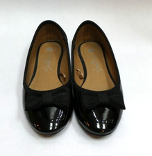 Black Patent Girls ballerina flat shoes UK Size 1 EUR 33 (Matalan)