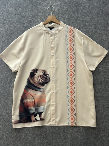 Ouku mens button - button-up, shirt