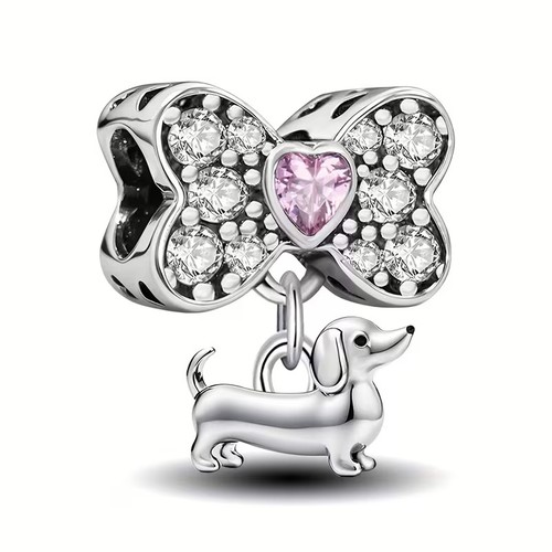 Dachshund bone charm with - &,