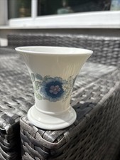 Wedgwood Clementine Pose Vase Blue Floral Bone China