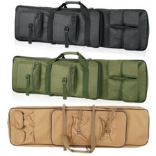 36" 46" Long Tactical Heavy Duty Rifle Gun Bag Padded Backpack w/ Pistol Storage