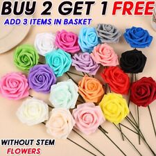 100 Pcs Large 6CM Artificial Flowers Foam Rose Heads Wedding Party Decor Bouquet