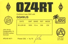1 x QSL Card Radio Denmark OZ4RT Lystrup 2002 ≠ T096