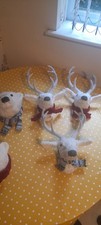 Christmas Polar Bear And Reindeer Large Hanging Decorations  X 6, Festive Decor.