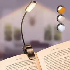 Gritin 9 LED Clip on Book Light 3 Eye Protecting Modes Flexible Reading Light