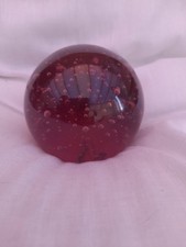 Large Purple Paperweight With Bubbles  In Lovely Condition Possibly Caithness