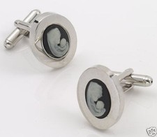Cameo Style Mother & Child Silhouette Ladies Cufflinks  NEW in Box 