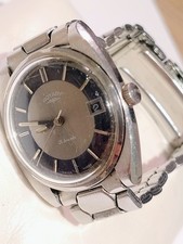 Rare Rotary Vintage Manual Watch Bullseye Design Coffin Link Strap