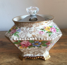 Art Deco Vintage James Kent Fine Bone China Balmoral sugar with lid Chintz