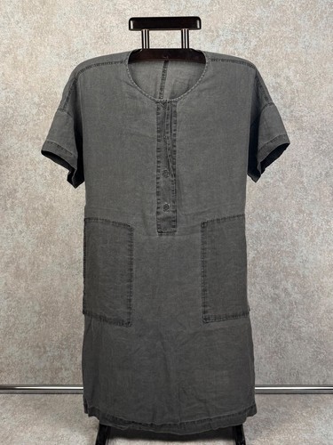 Oska grey linen short sleeve - grey,