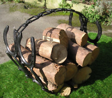 Horseshoe Log Carrier Basket Firewood Holder Made by Local Blacksmith