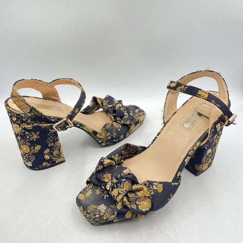 Black mustard floral satin - black,