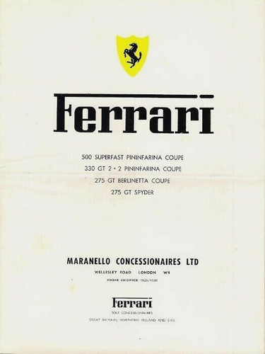 Ferrari range 1964 - 1964-65, uk