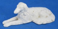 White porcelain vintage Art Deco antique small greyhound dog figurine ornament
