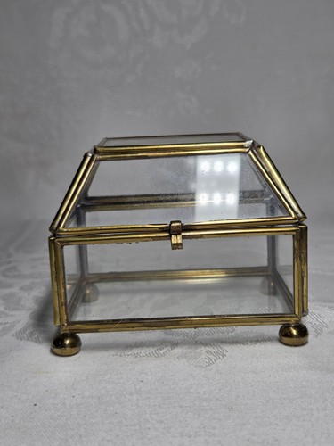 Vintage brass glass - brass,