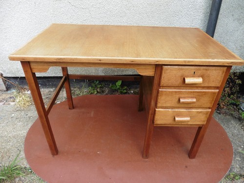 Vintage oak writing desk - vintage,