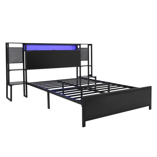 4ft6 double metal bed - bed, w/
