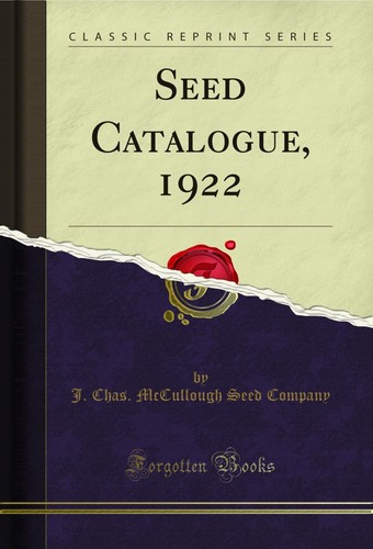 Seed catalogue 1922 - seed, catalogue,