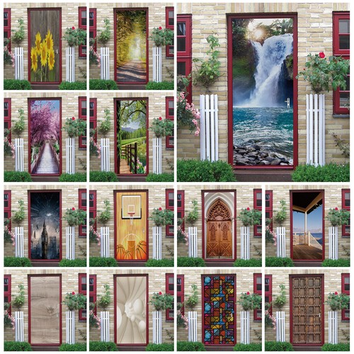Door sticker waterfall - door,