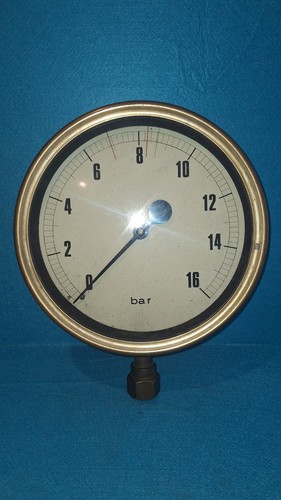 Antique pressure gauge brass - gauge,