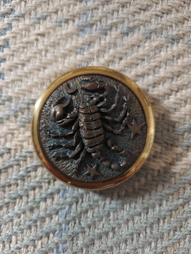 Vintage brass bronze zodiac - brass,