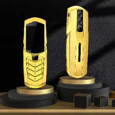 Unlocked Business Luxury Metal Body Leather Mobile Phone Dual SIM GSM Cellphone