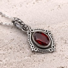 925 Sterling Silver Red Garnet