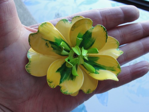 Vintage enamel flower - flower, brooch