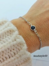 Women's bracelet  with Turkish greek evil blue eye stainless steel jewellery