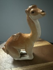 Vintage Lomonosov USSR porcelain kneeling camel figurine, Rare Perfect Condition