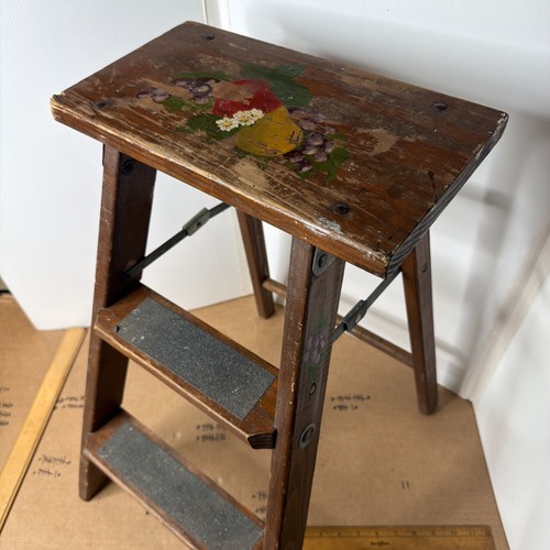 Vintage wooden step ladder - wooden,