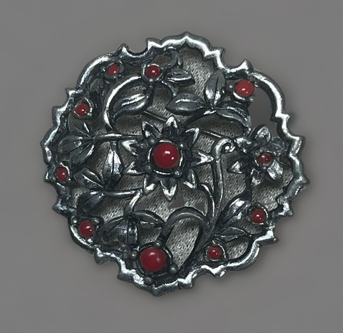 Vintage silver tone round - silver,