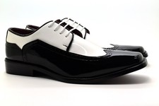 Mens Formal Patent Shiny Party Brogue Oxford Lace Up Wedding Office Dress Shoes