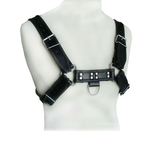 Men leather chest harness - leather,
